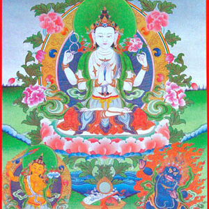 Avalokitesvara with Manjusri & Vajrapani Poster